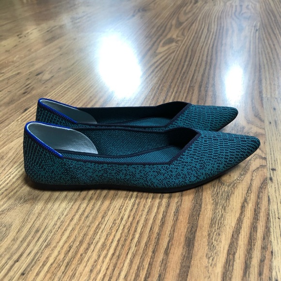 Rothy's Points in "Spruce Python," teal and navy, NWOB, size 8 - Picture 2 of 14